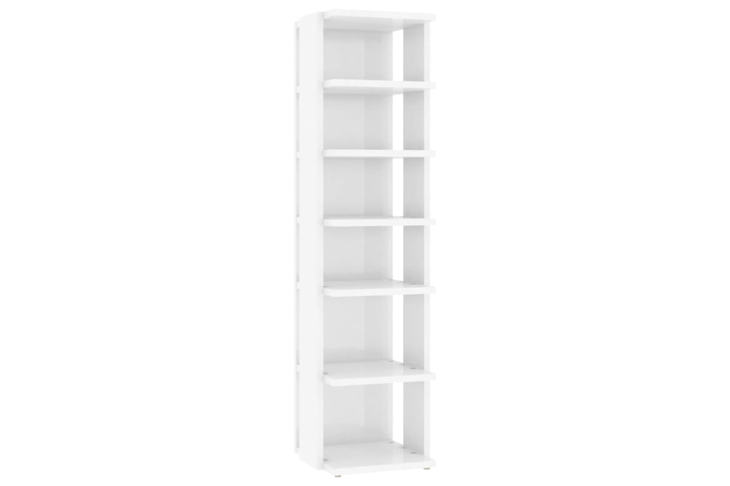 vidaXL 808497 Shoe Cabinet High Gloss White 27.5x27x102cm Engineered Wood