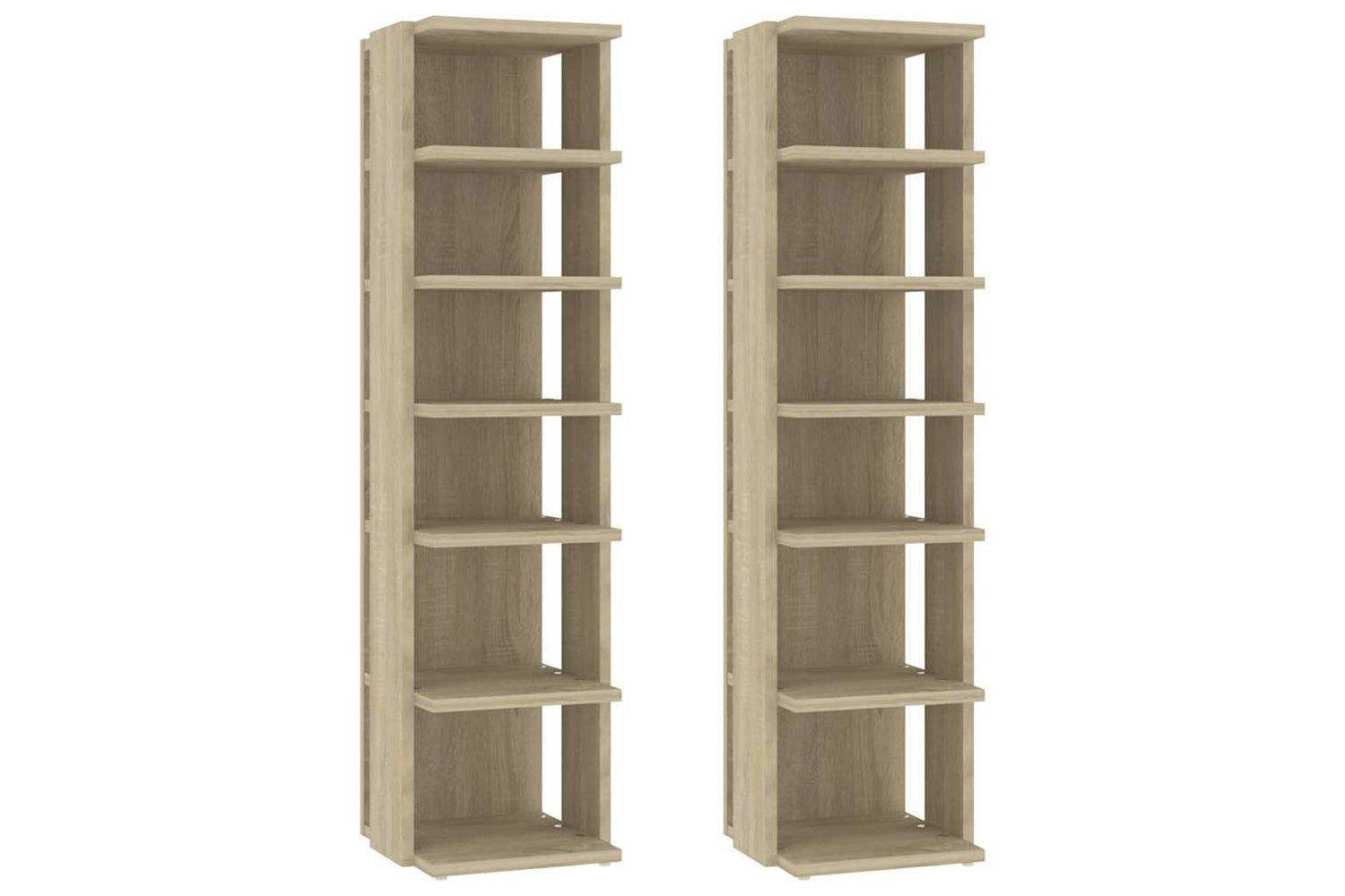 vidaXL 808492 Shoe Cabinets 2 Pcs Sonoma Oak 27.5x27x102cm