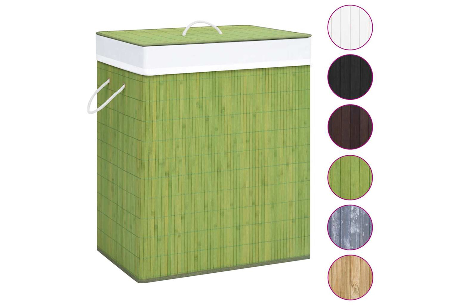 Vidaxl 320754 Bamboo Laundry Basket Green 83 L