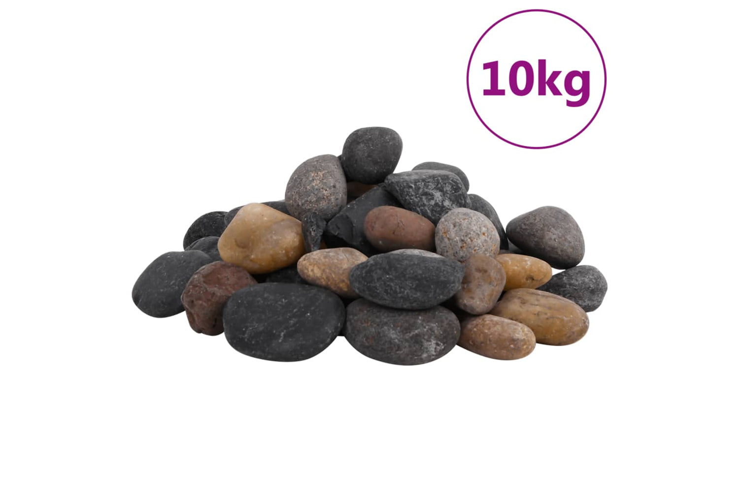 vidaXL 155333 Polished Pebbles 10 Kg Mixed Colour 5-8cm