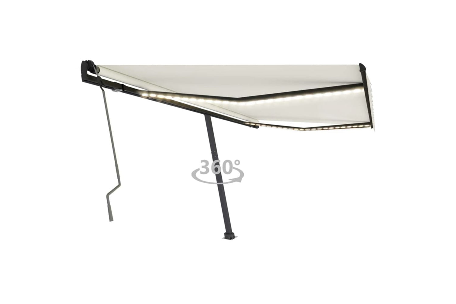 vidaXL 3069822 Manual Retractable Awning With Led 400x350cm Cream