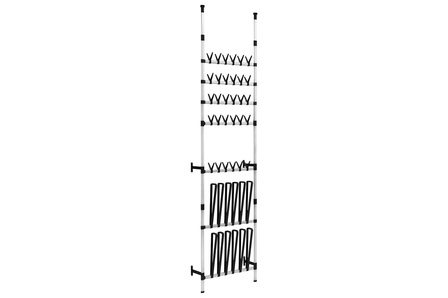 Vidaxl 321109 Telescopic Shoe Rack With Rods Aluminium