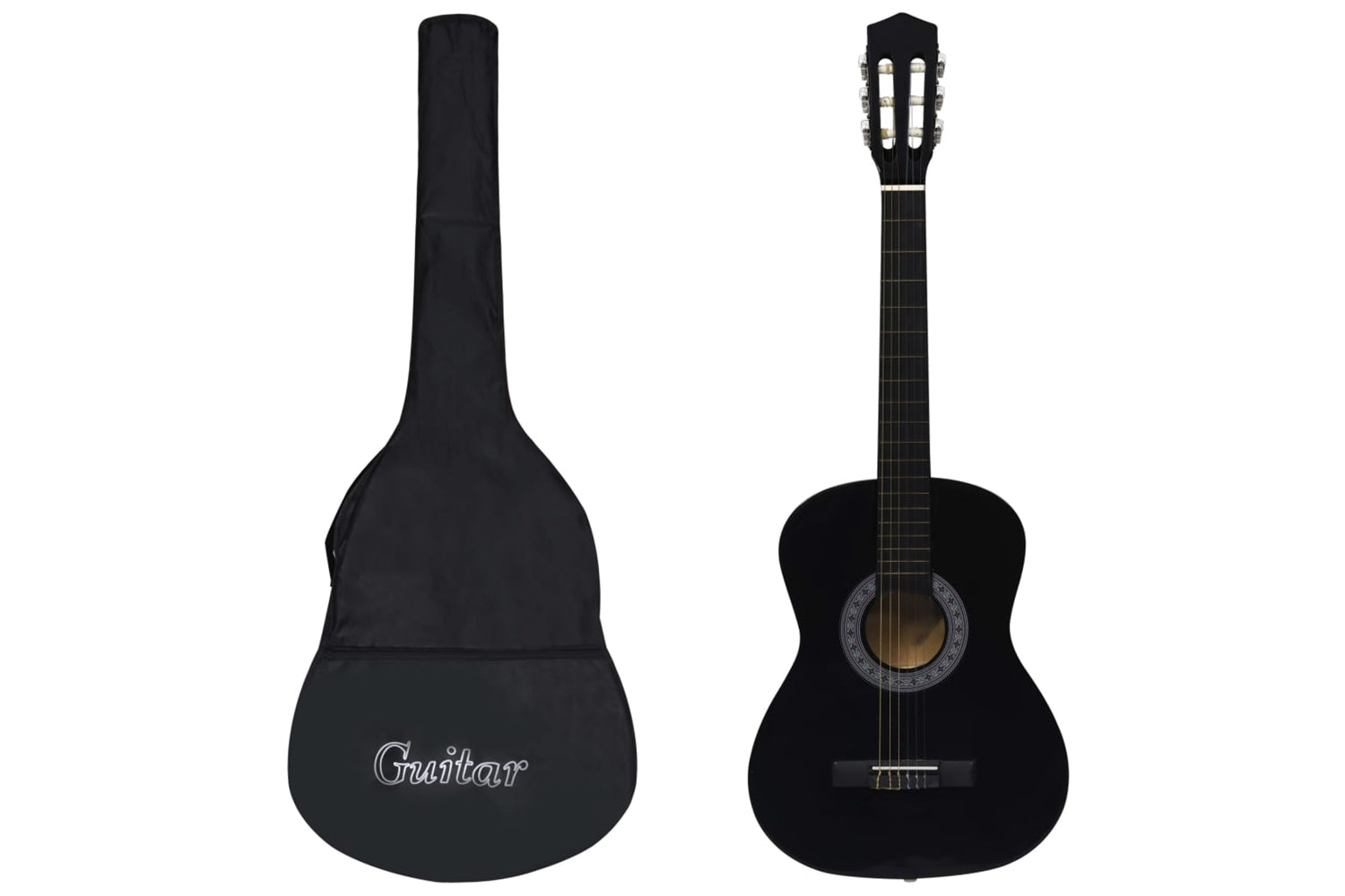 vidaXL 3055889 Classical Guitar For Beginner With Bag Black 3/4 36
