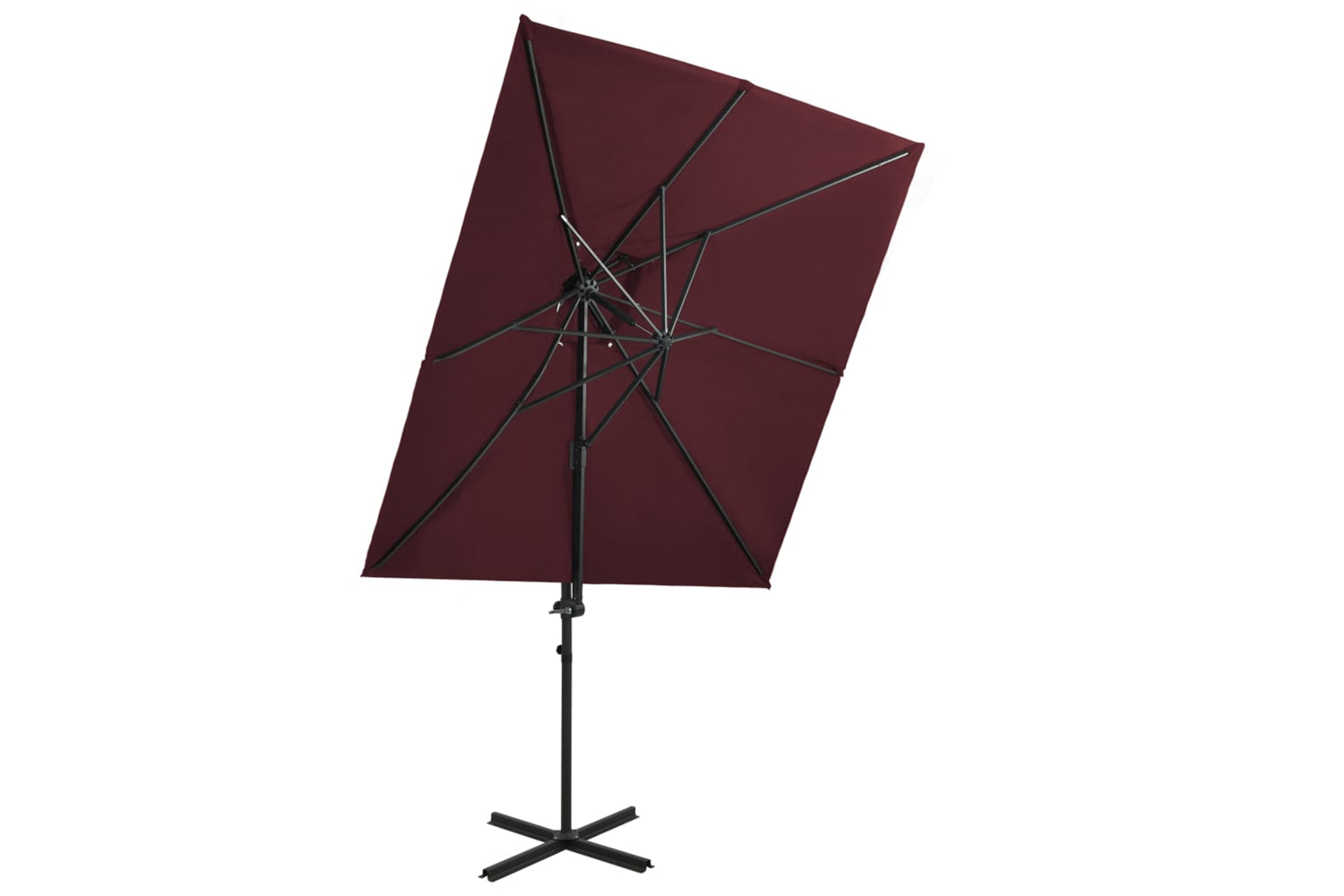 vidaXL 312366 Cantilever Umbrella With Double Top Bordeaux Red 250x250cm