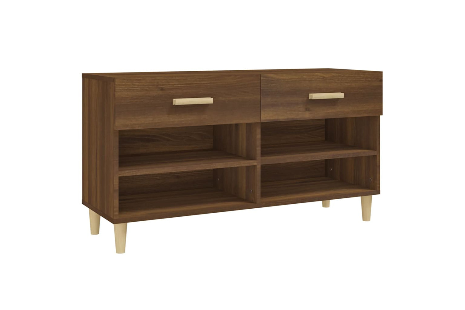 vidaXL 817569 Shoe Cabinet Brown Oak 102x35x55cm Engineered Wood