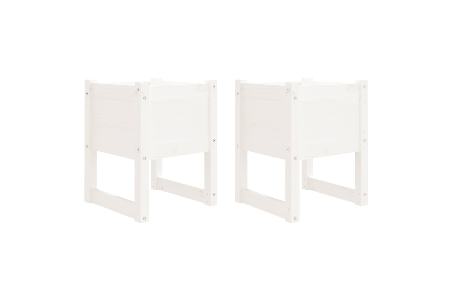 vidaXL 822110 Planters 2 Pcs White 40x40x52.5cm Solid Wood Pine