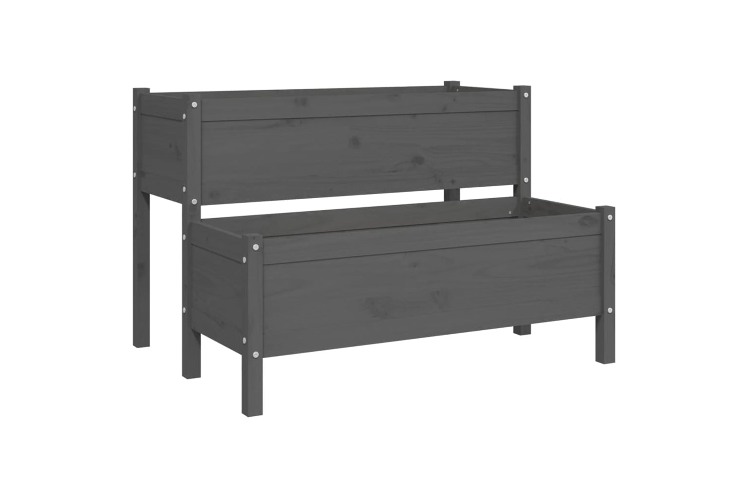 vidaXL 822264 Planter Grey 110x84x75cm Solid Wood Pine