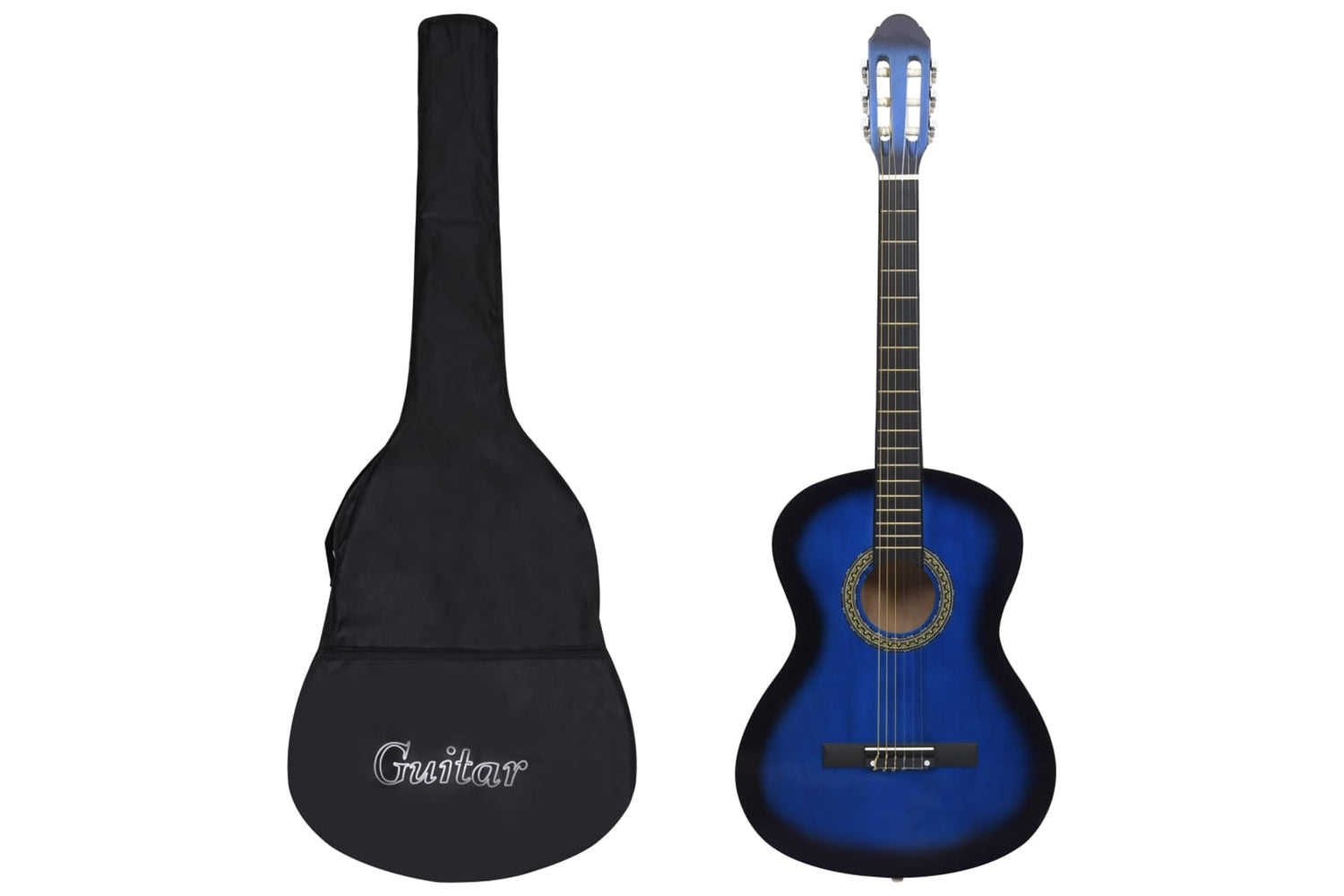 vidaXL 3055599 Classical Guitar For Beginner With Bag Blue 4/4 39