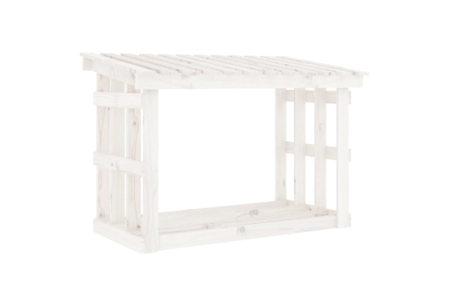 vidaXL 822433 Firewood Rack White 108x64.5x77cm Solid Wood Pine