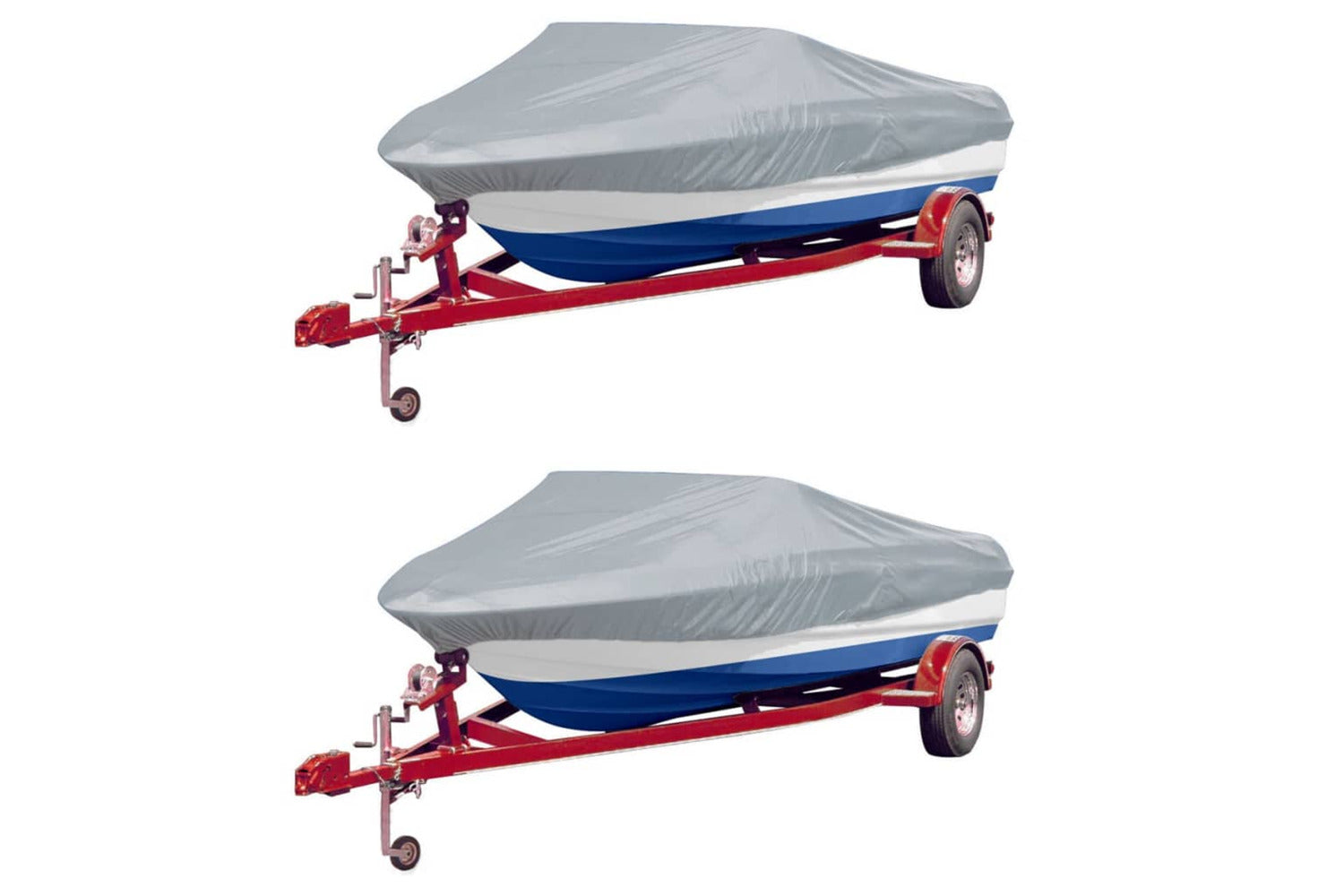vidaXL 279105 Boat Covers 2 Pcs Grey Length 427-488cm Width 173cm-2