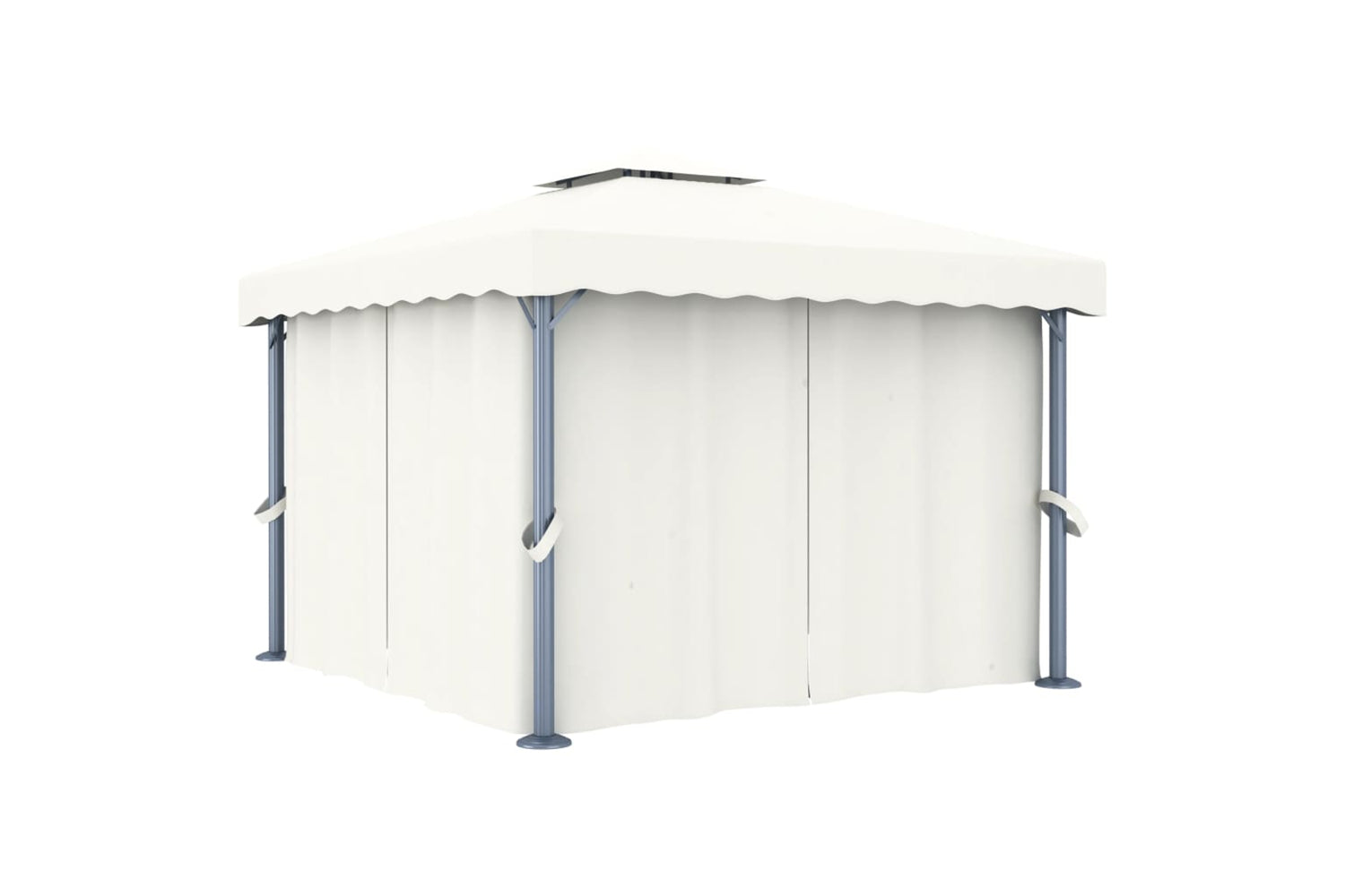 Vidaxl 3053377 Gazebo With Curtain 3x3 M Cream White Aluminium