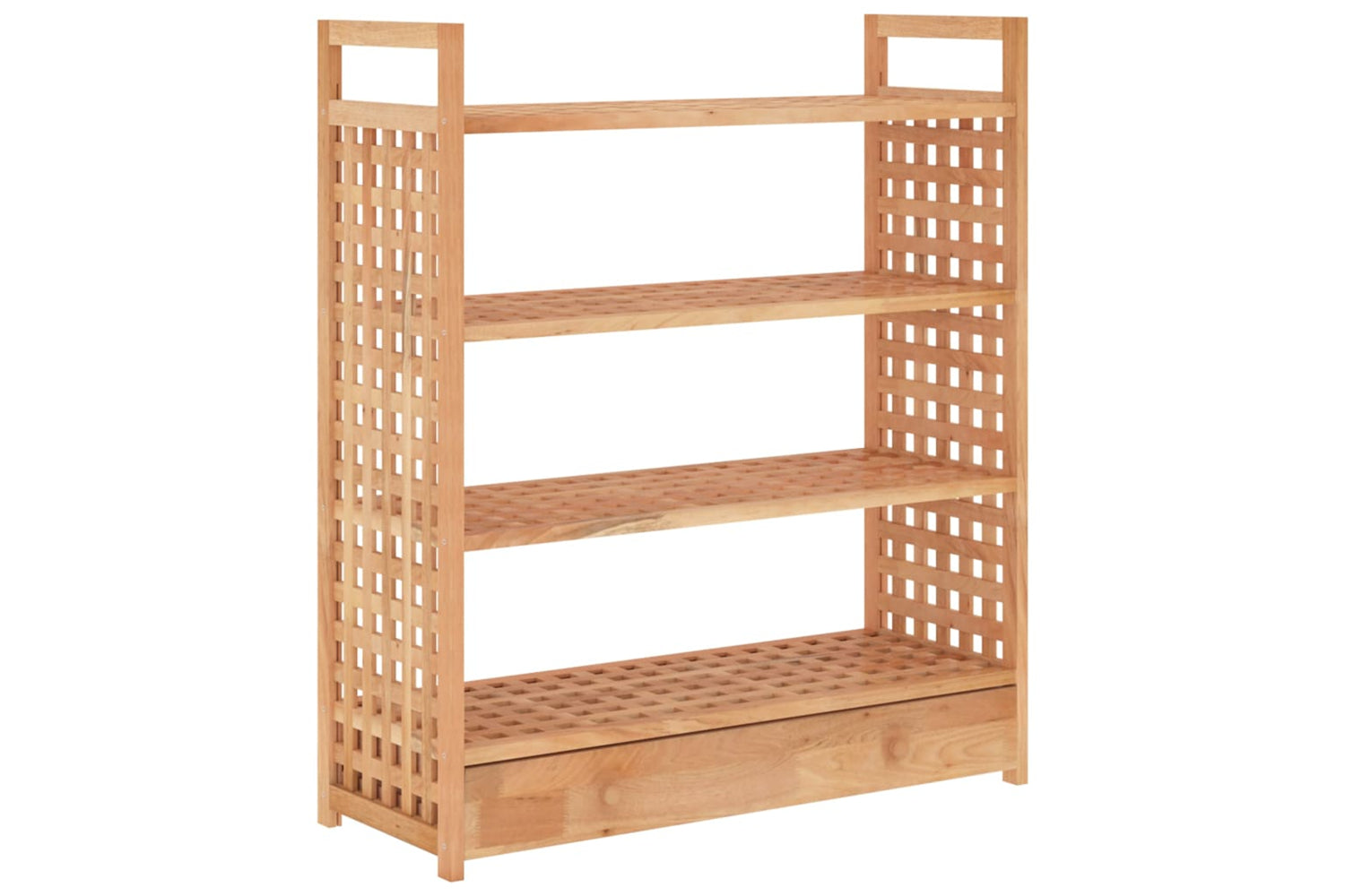 vidaXL 350359 Shoe Rack With Drawer 70x27x81cm Solid Wood Walnut