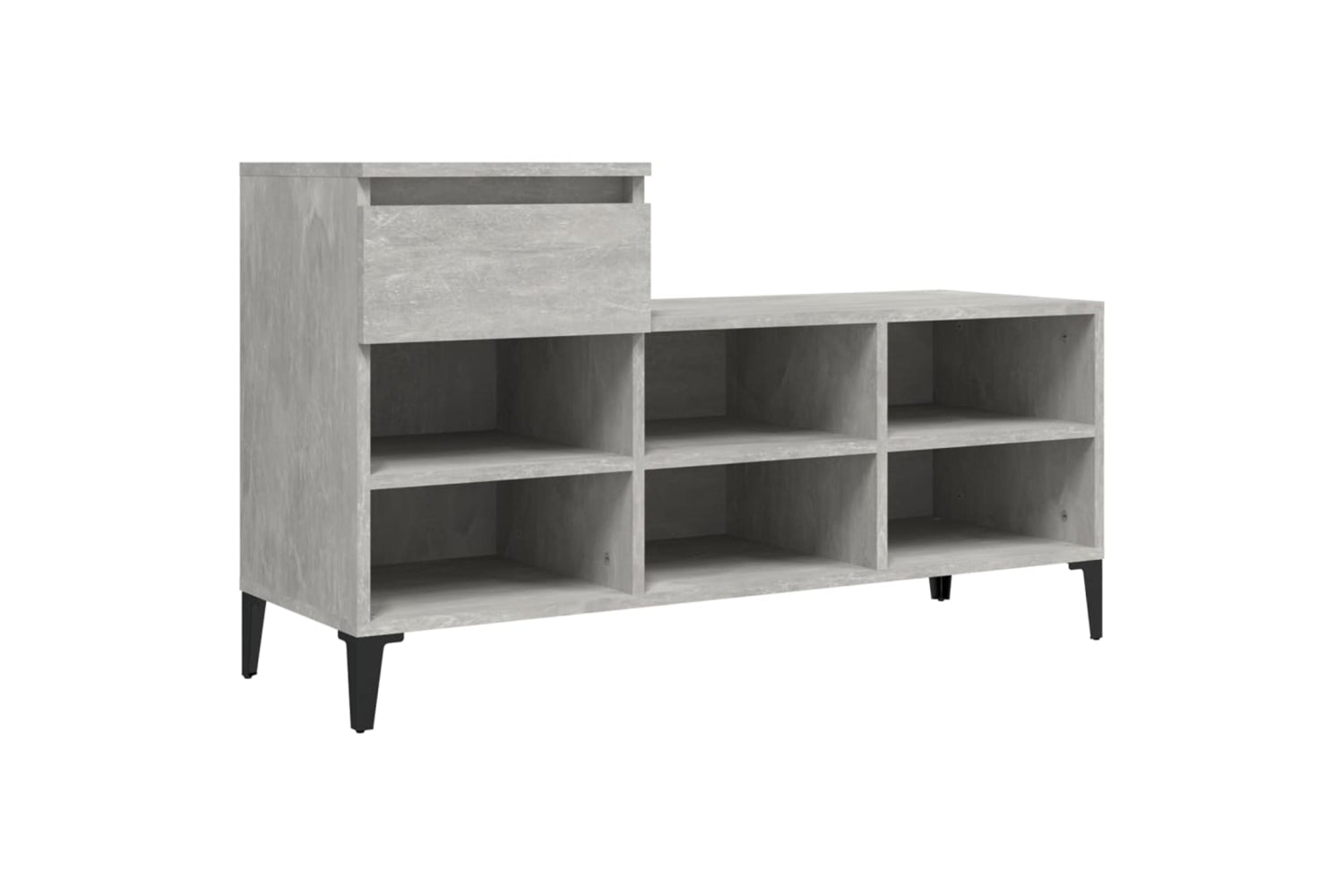 vidaXL 821216 Shoe Cabinet Concrete Grey 102x36x60cm Engineered Wood