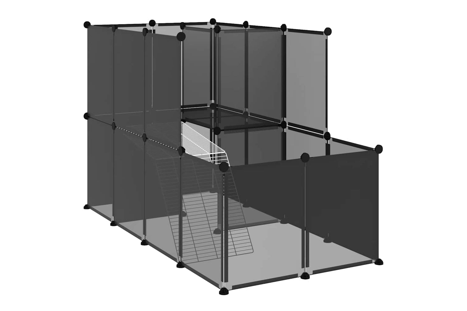 vidaXL 340573 Small Animal Cage Black 142x74x93cm Pp And Steel