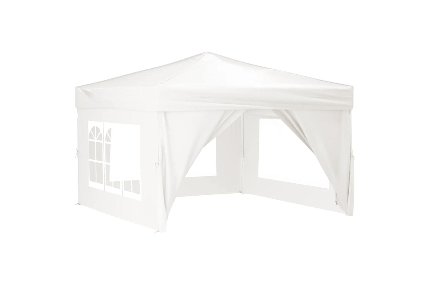 Vidaxl 93524 Folding Party Tent With Sidewalls White 3x3 M