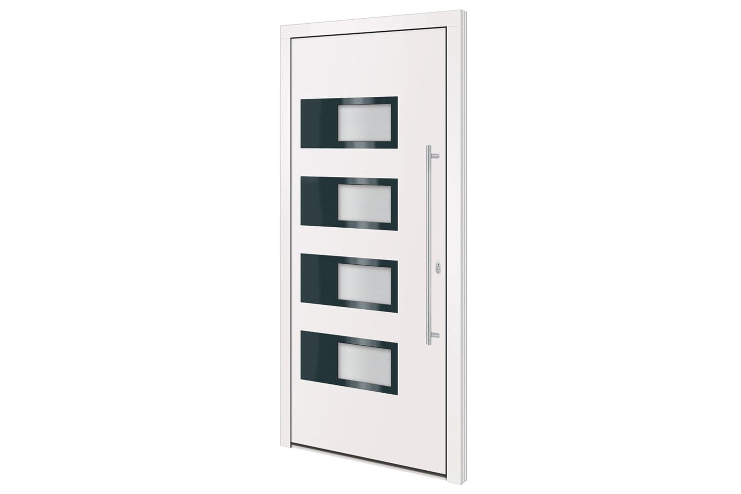 vidaXL 3157063 Front Door White 100x210cm Aluminium And Pvc-2
