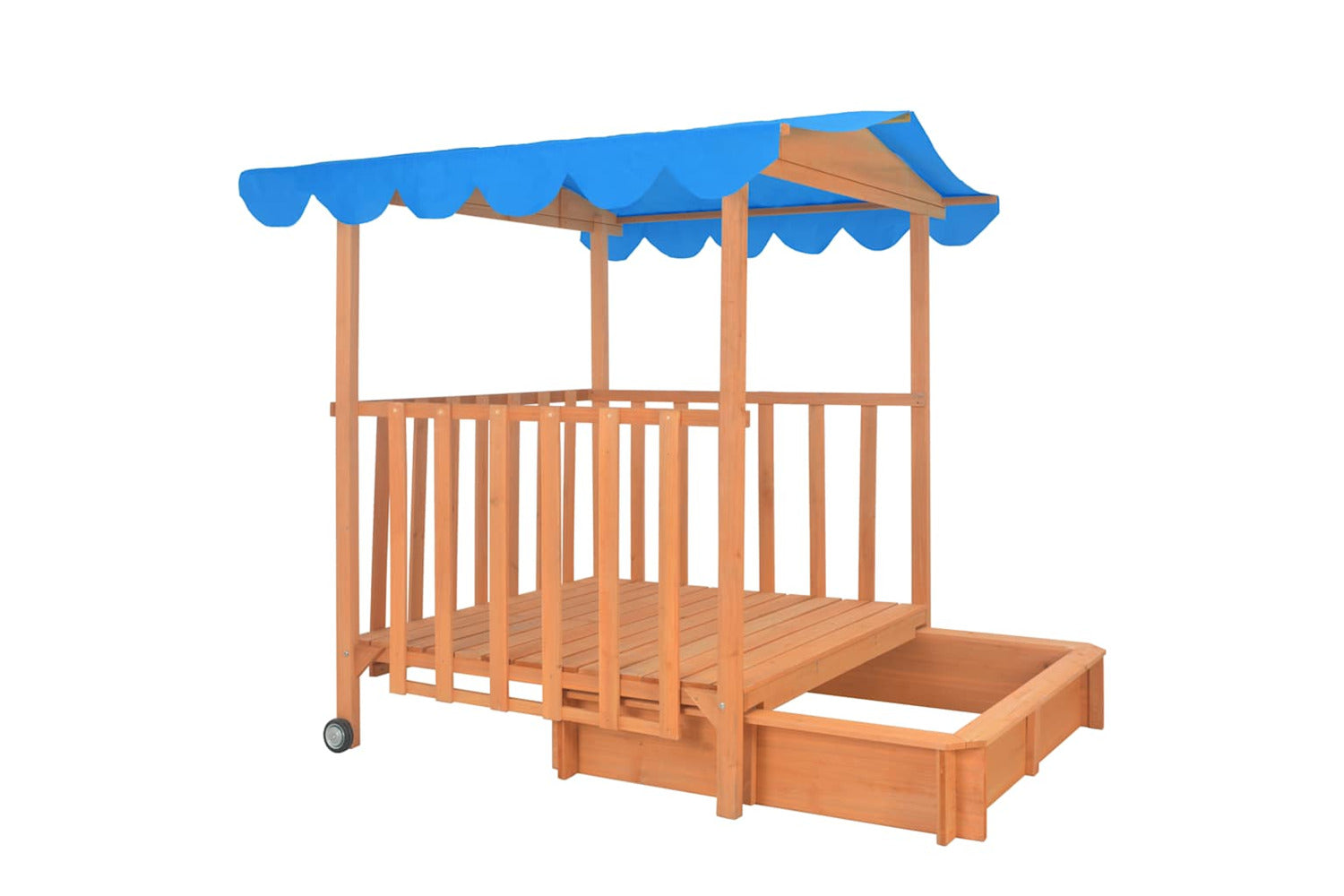 Vidaxl Kids Playhouse With Sandbox Fir Wood Blue Uv50-6