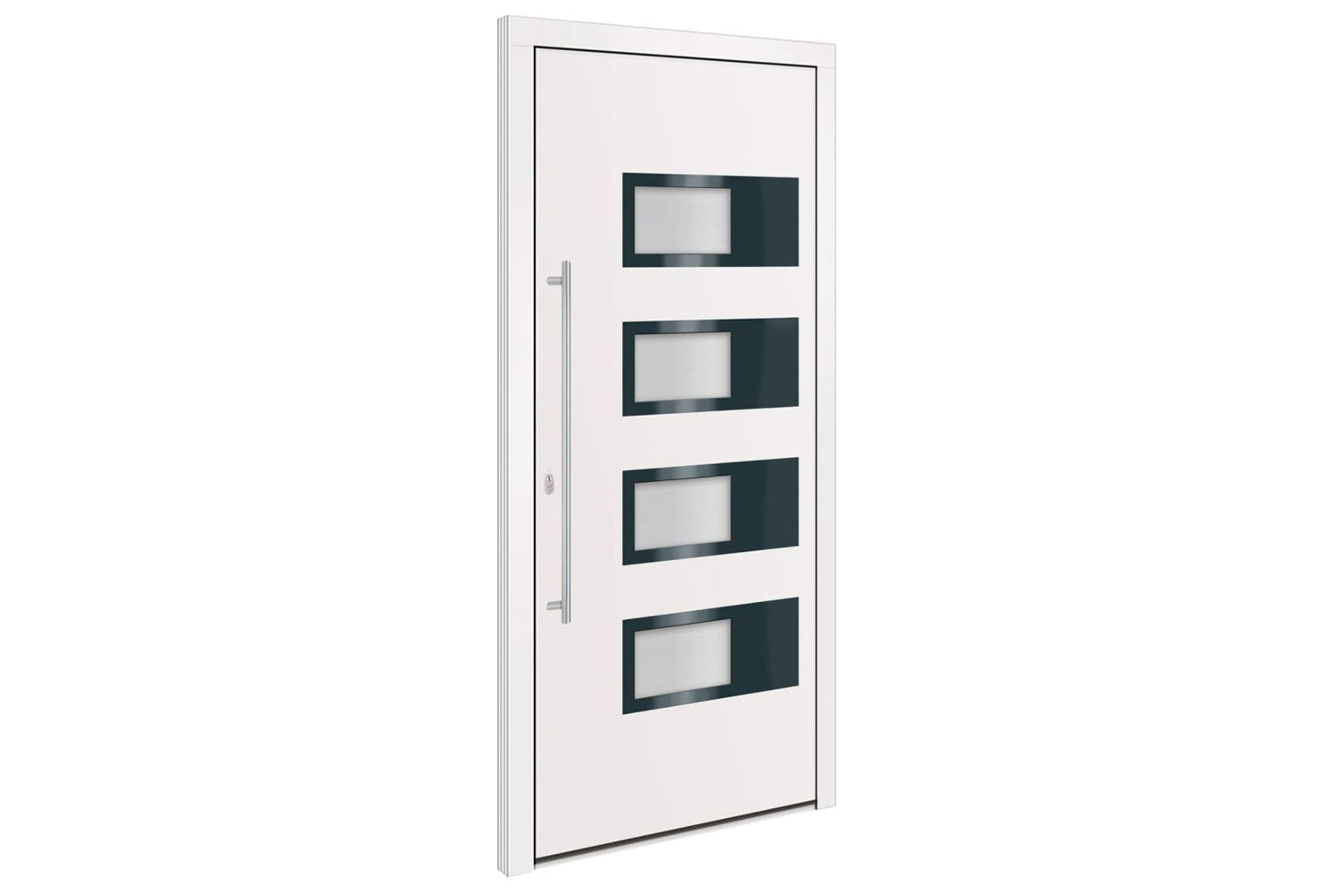 vidaXL 3157066 Front Door White 100x210cm Aluminium And Pvc-2