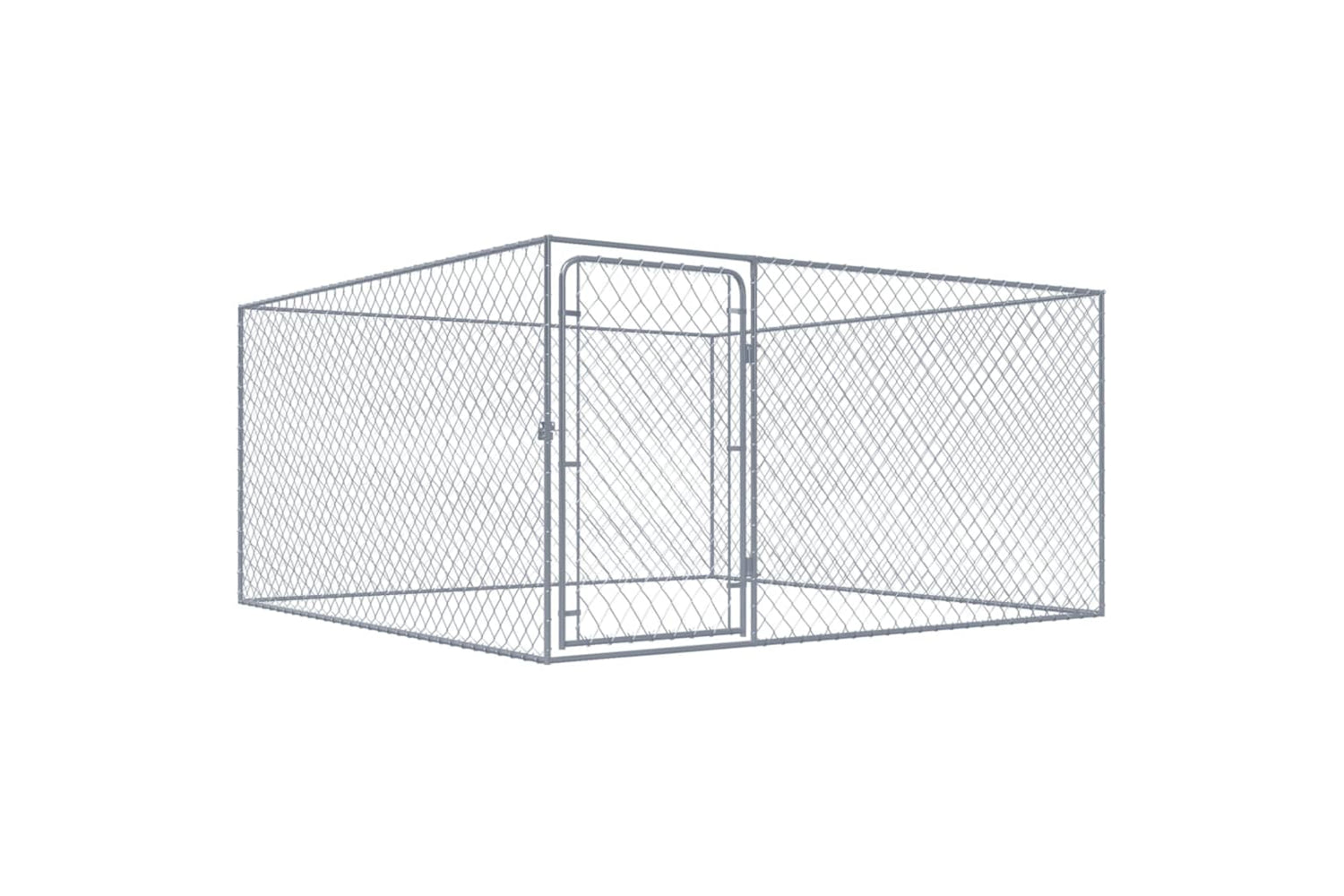 Vidaxl 170819 Outdoor Dog Kennel Galvanised Steel 2x2x1 M