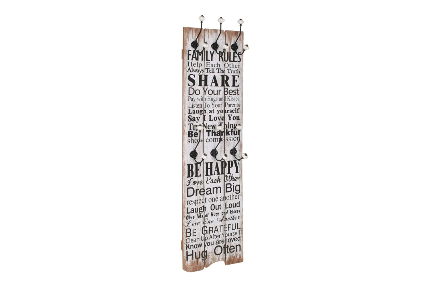 vidaXL 245854 Wall-mounted Coat Rack With 6 Hooks 120x40cm Family Rules