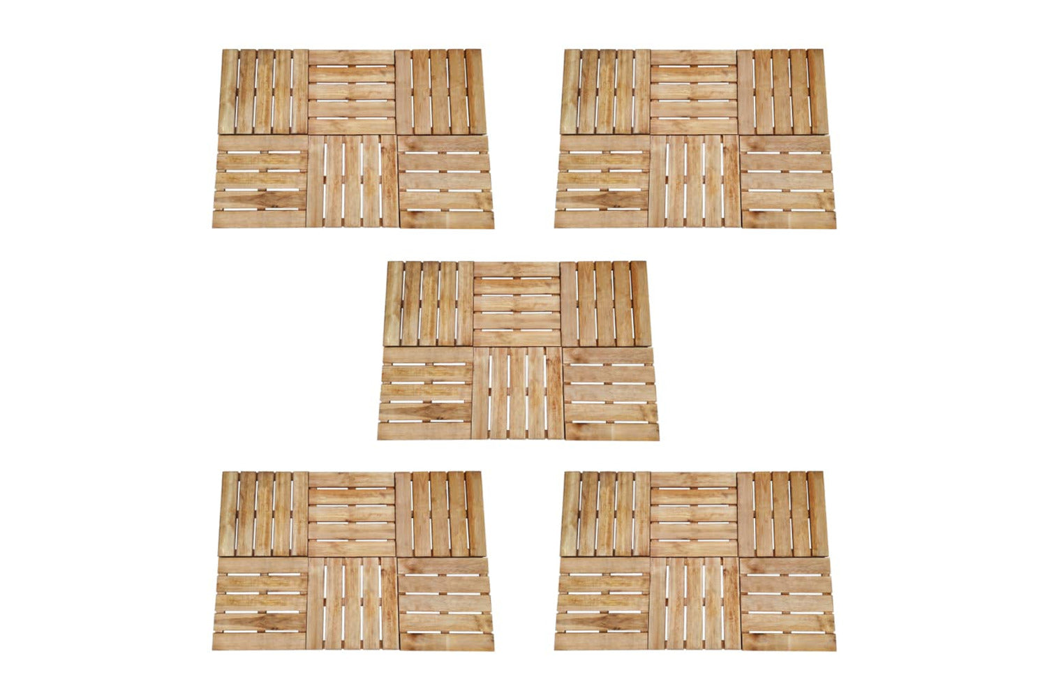 vidaXL 276437 30 Pcs Decking Tiles 50x50cm Wood Brown-2