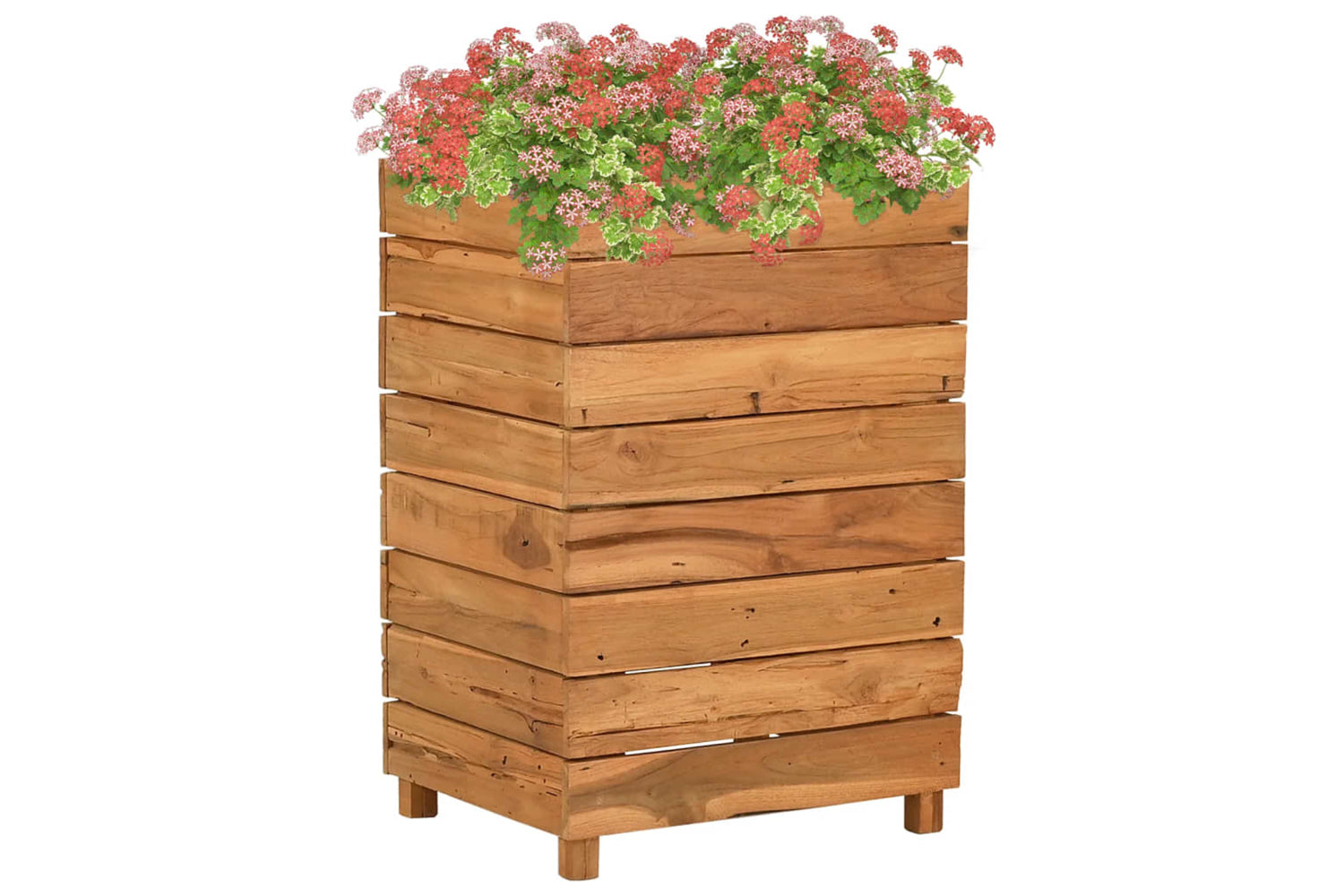 vidaXL Raised Bed 50x40x72cm Recycled Teak Wood And Steel