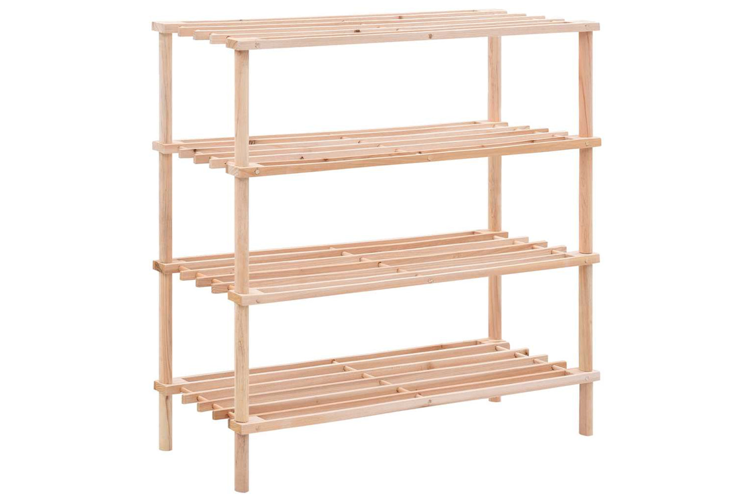 Vidaxl 285201 4-tier Shoe Rack Solid Fir Wood