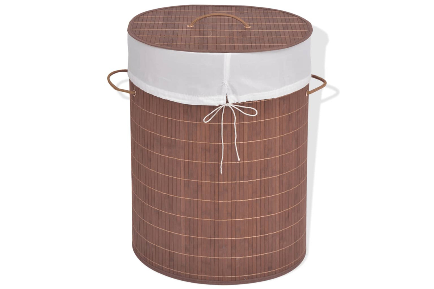 Vidaxl 245580 Bamboo Laundry Bin Oval Brown