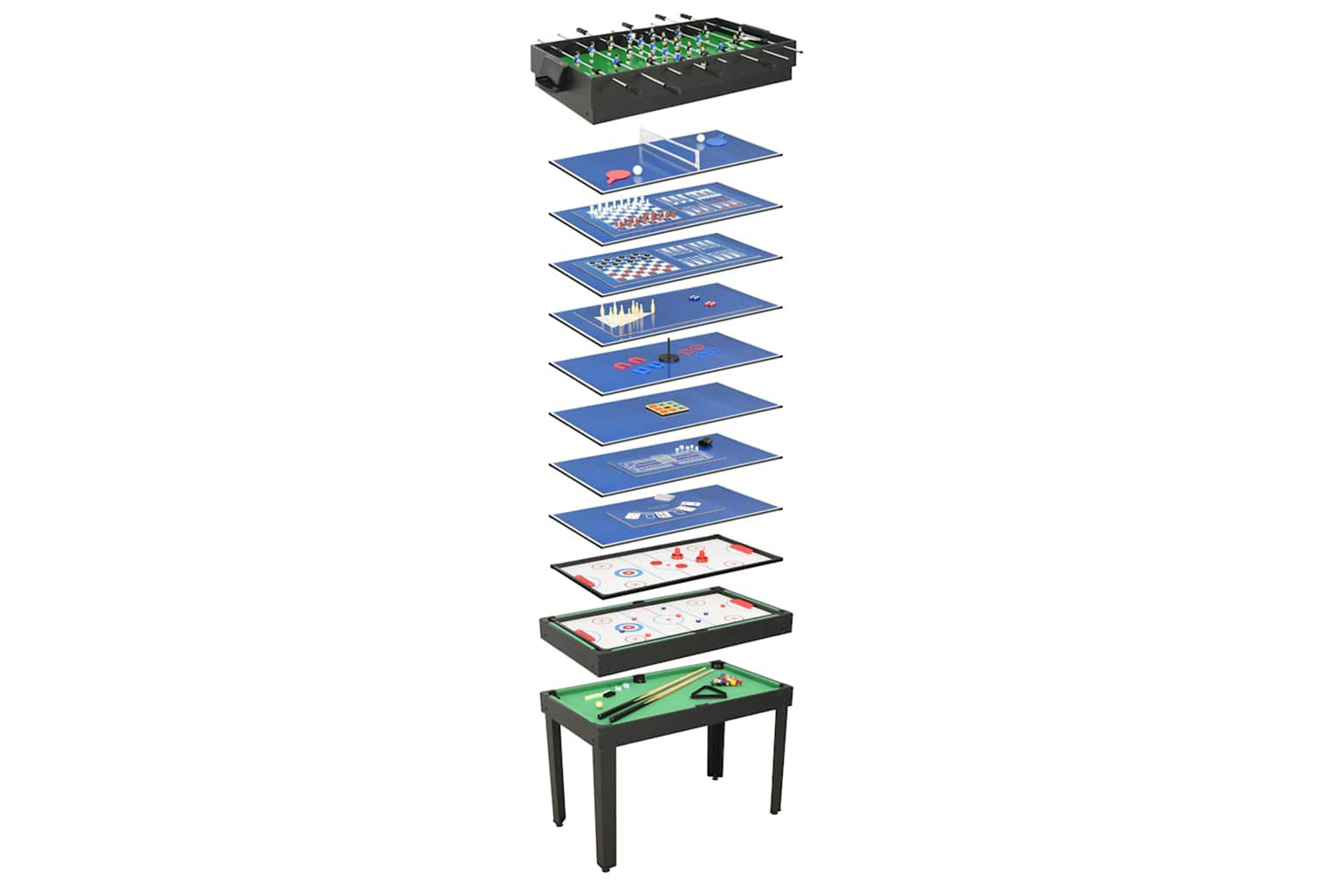 Vidaxl 15-in-1 Multi Game Table 121x61x82 Cm Black-2