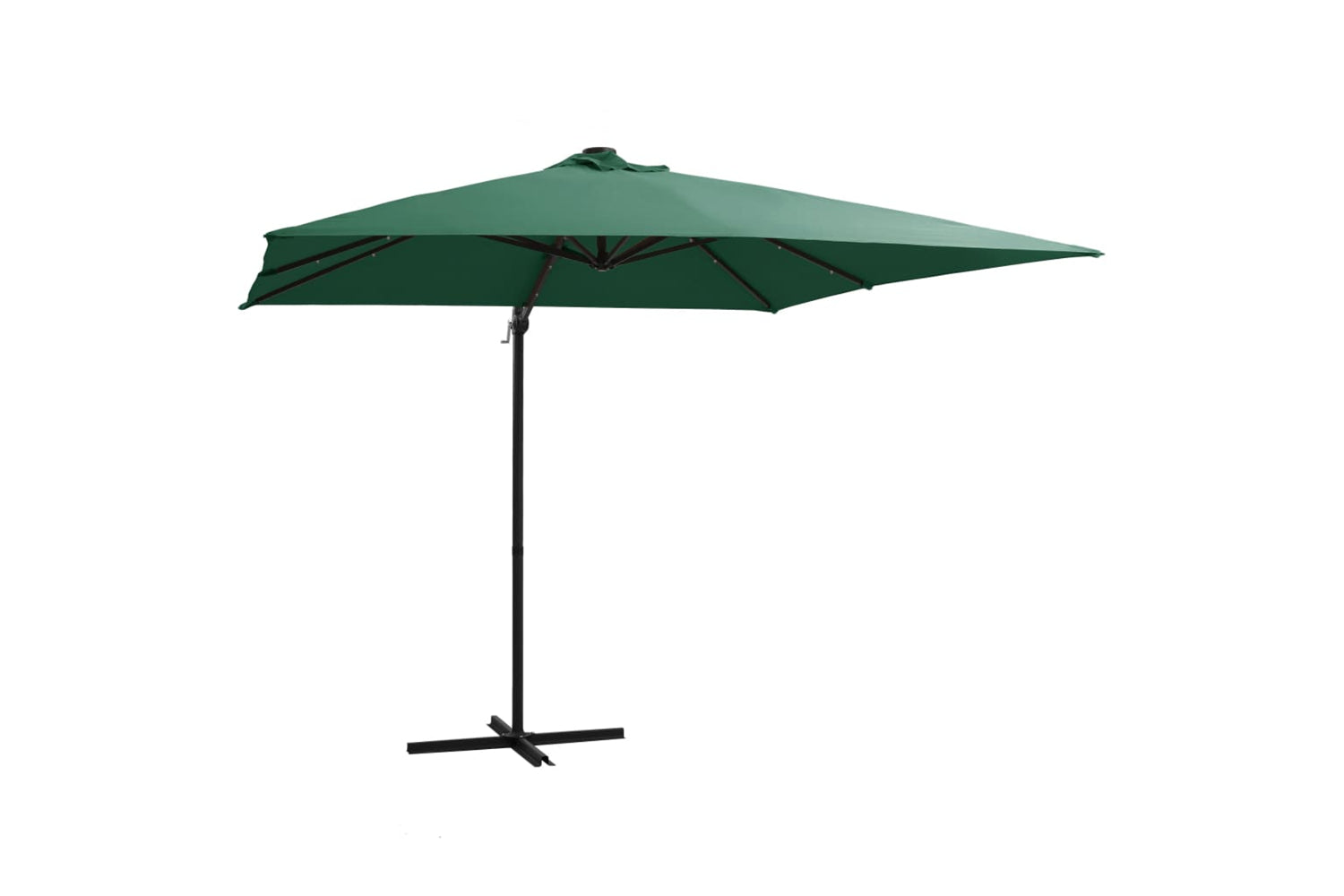 Vidaxl 46993 Cantilever Umbrella With Led Lights And Steel Pole 250x250 Cm Green