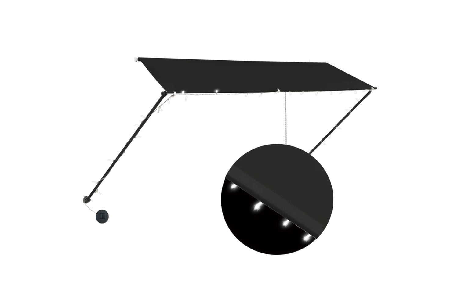 vidaXL 145918 Retractable Awning With Led 300x150cm Anthracite