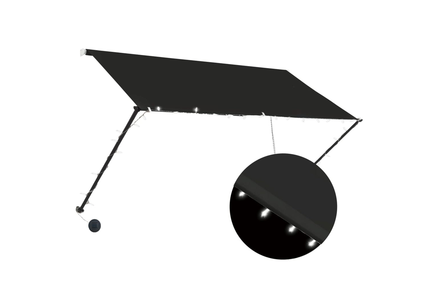 vidaXL 145917 Retractable Awning With Led 250x150cm Anthracite