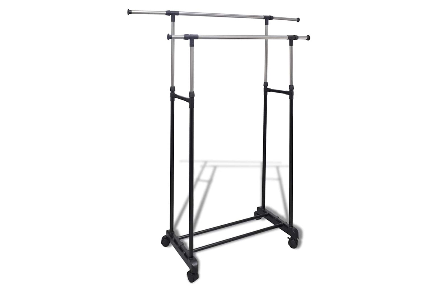 Vidaxl 50212 Adjustable Clothes Rack 4 Castors 2 Hanging Rails