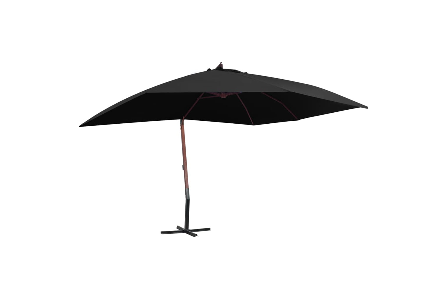 vidaXL 47122 Hanging Parasol With Wooden Pole 400x300cm Black