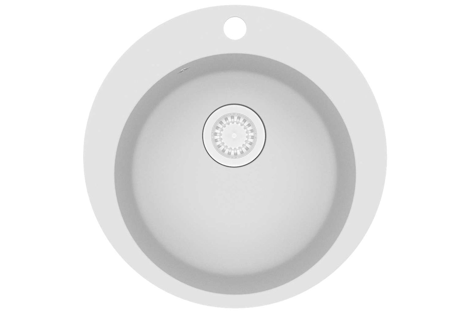 Vidaxl Granite Kitchen Sink Single Basin Round White