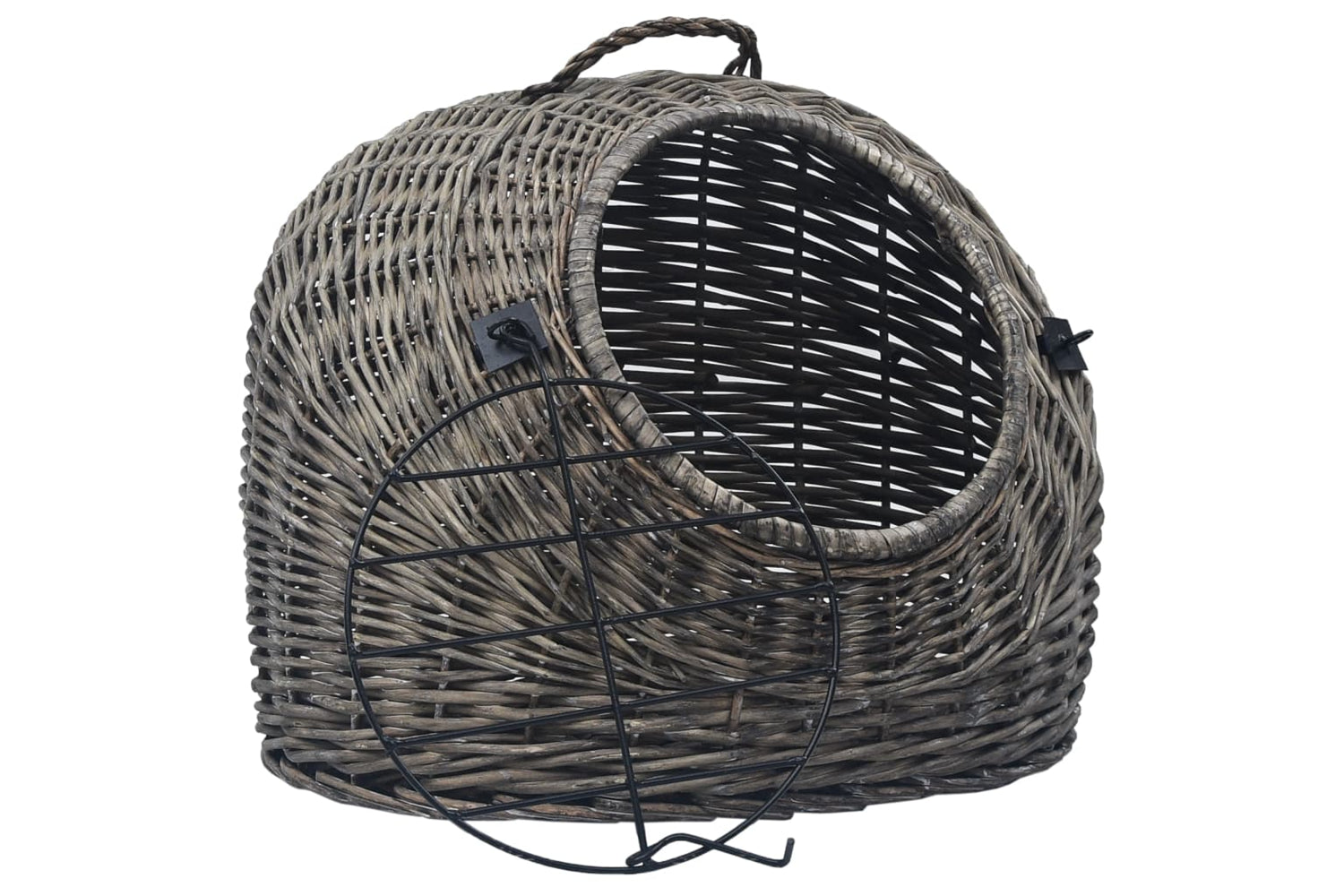 vidaXL 170906 Cat Transporter Grey 60x45x45cm Natural Willow
