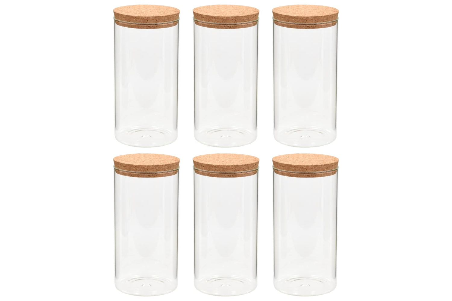 Vidaxl 50841 Storage Glass Jars With Cork Lid 6 Pcs 1400 Ml