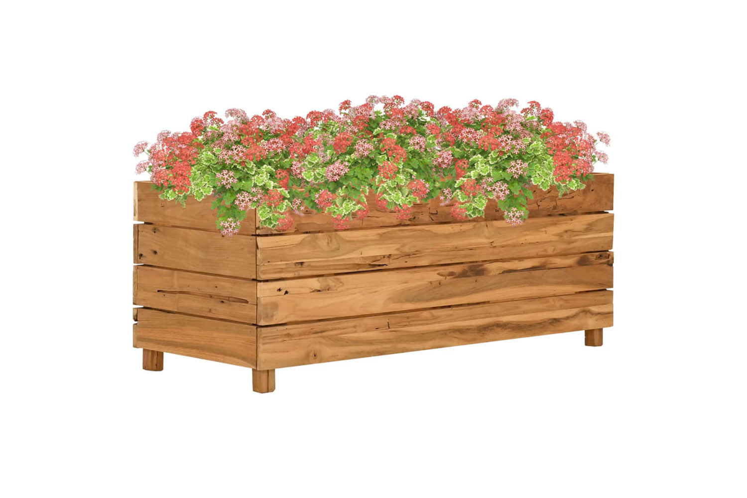 vidaXL Raised Bed 100x40x38cm Recycled Teak Wood And Steel
