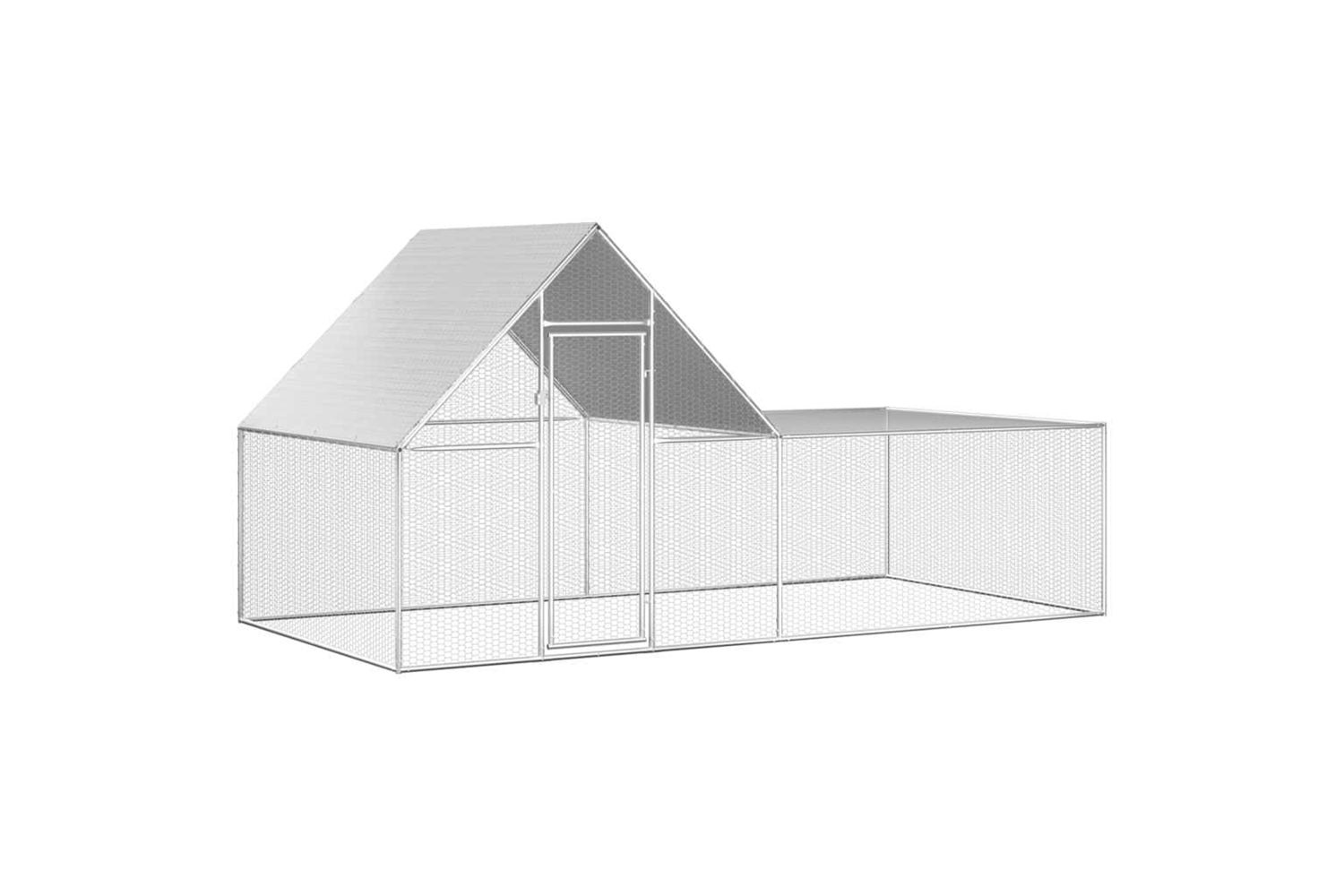 Vidaxl Chicken Coop 4x2x2 M Galvanised Steel