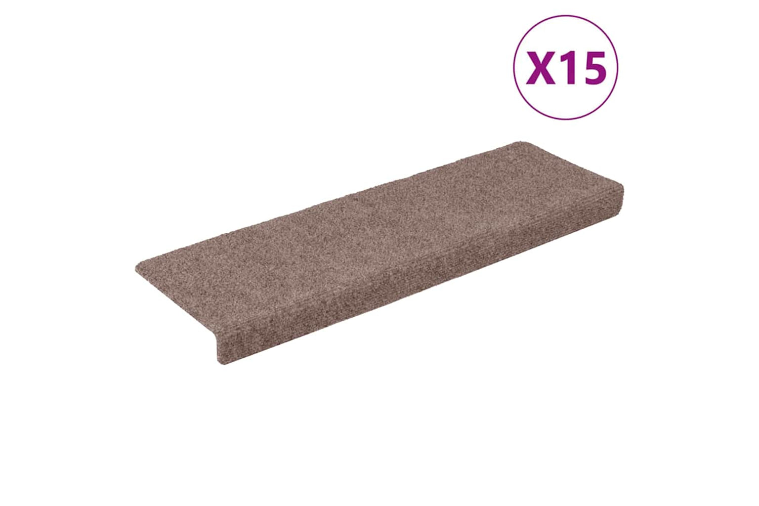 vidaXL Stair Mats 15 Pcs Needle Punch 65x21x4cm Brown