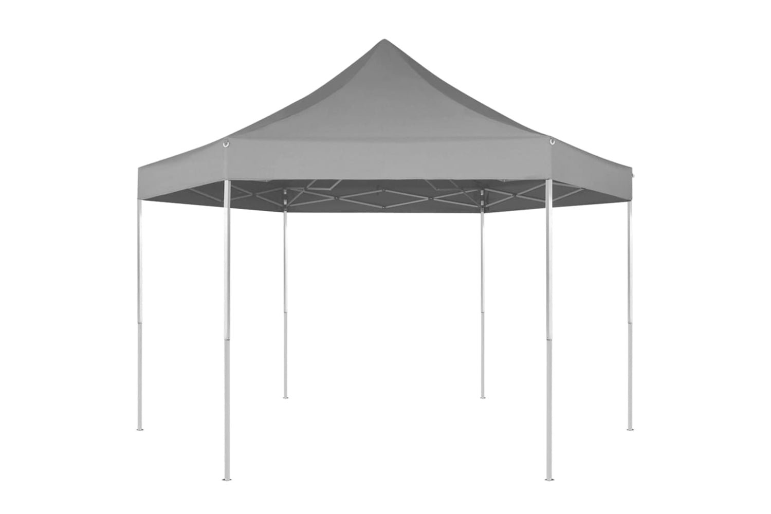 Vidaxl 42108 Hexagonal Pop-up Foldable Marquee Grey 3.6x3.1 M