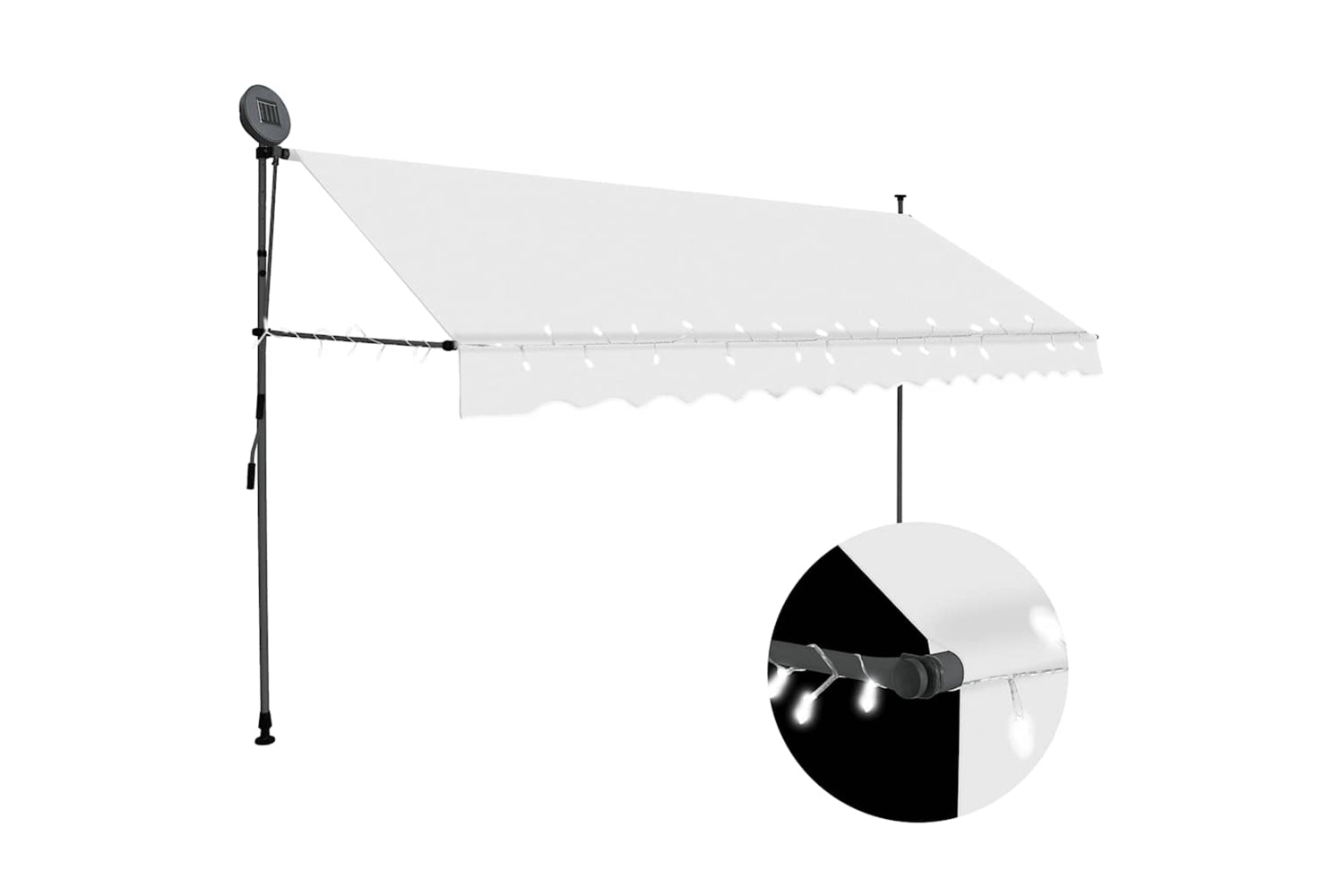 vidaXL 145875 Manual Retractable Awning With Led 400cm Cream