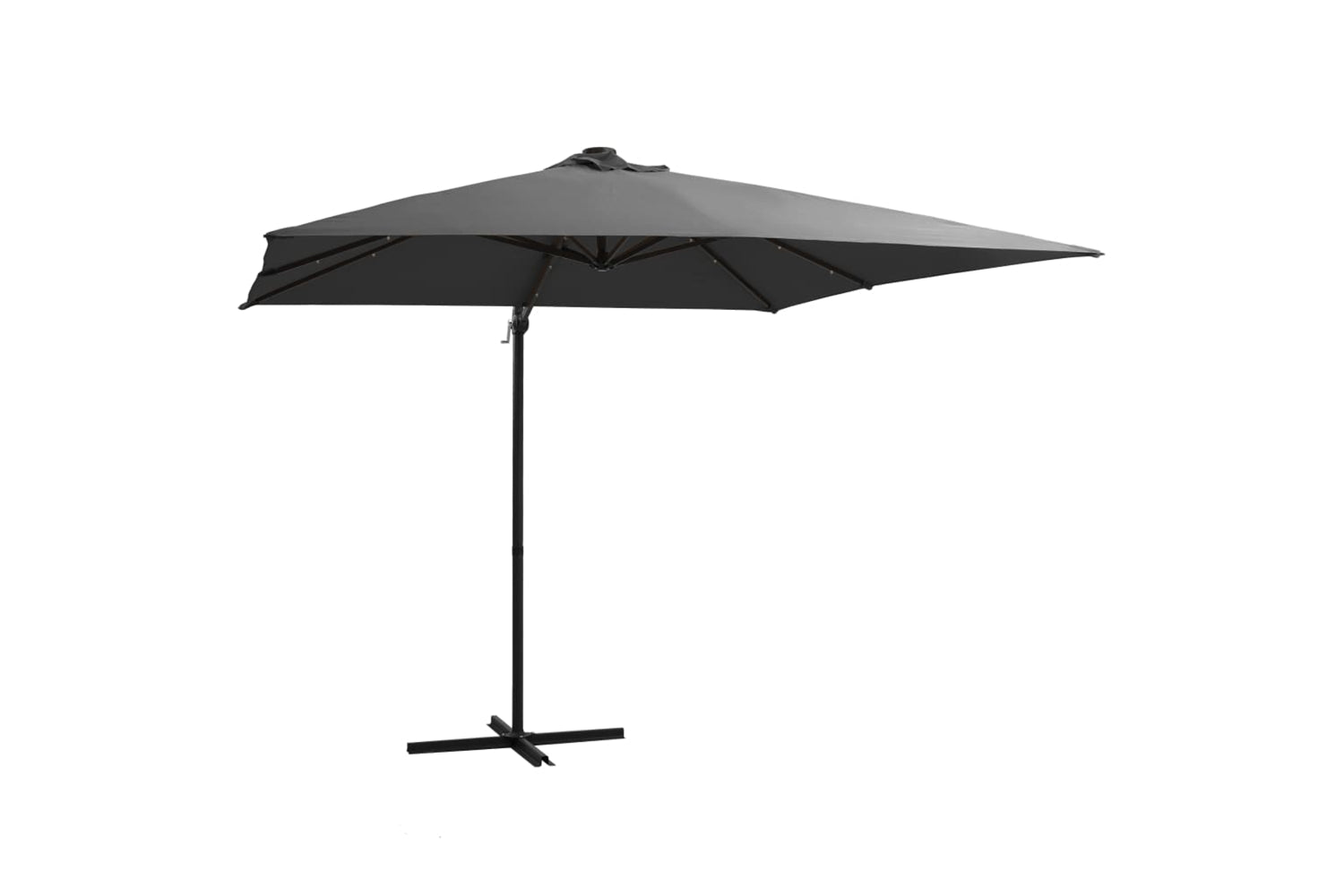 Vidaxl 46994 Cantilever Umbrella With Led Lights And Steel Pole 250x250 Cm Anthracite