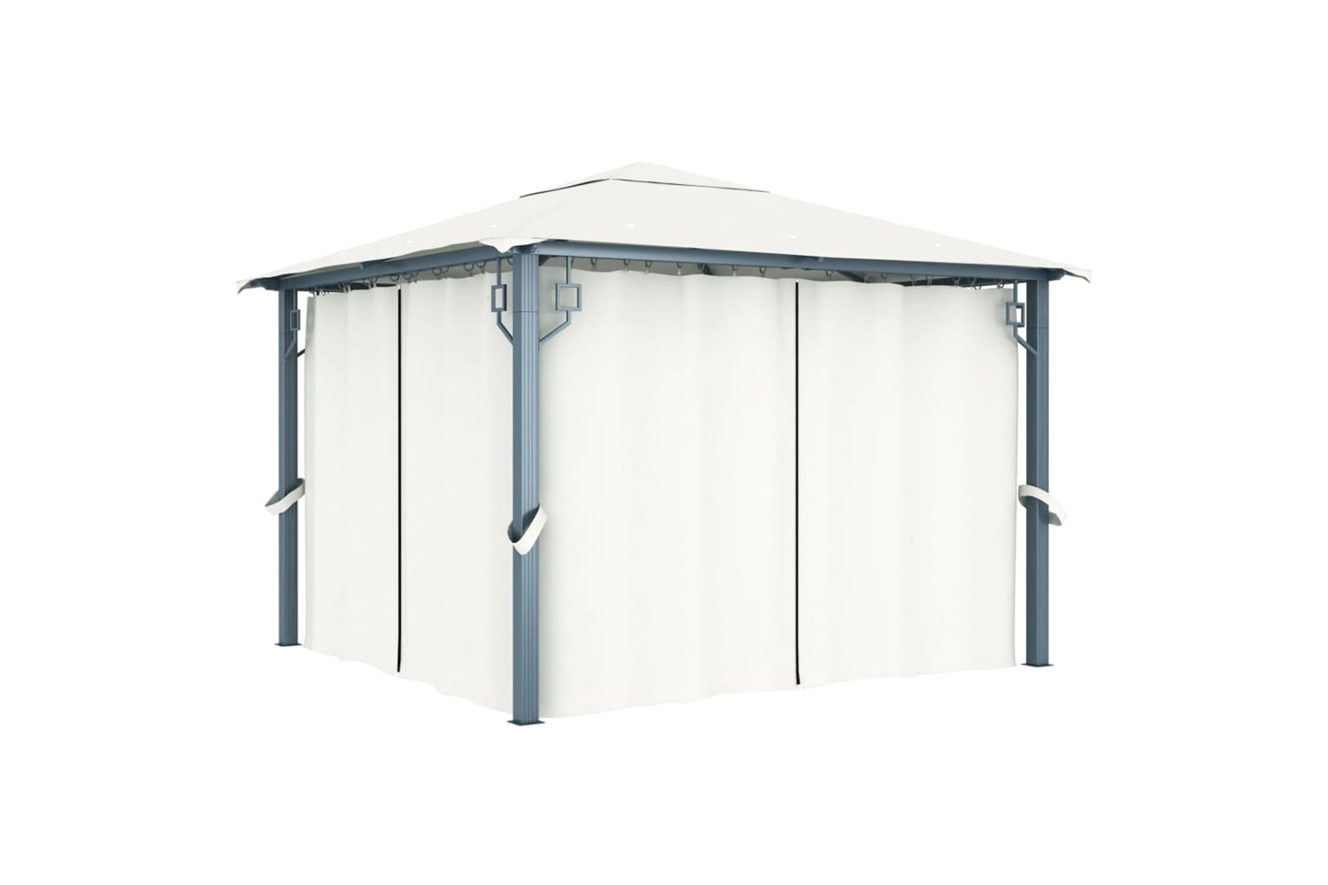 vidaXL 48042 Gazebo With Curtain 300x300cm Cream Aluminium