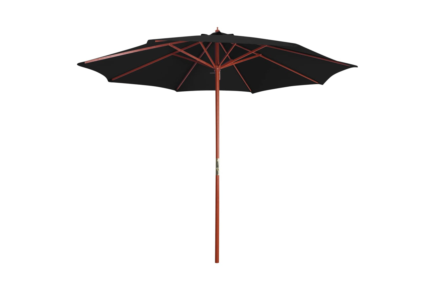 vidaXL 47124 Parasol With Wooden Pole 300x258cm Black