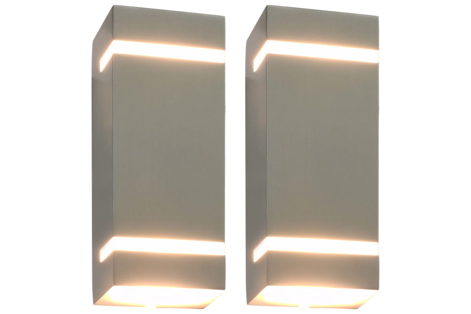 Vidaxl 45651 Outdoor Wall Lights 2 Pcs 35 W Silver Rectangular
