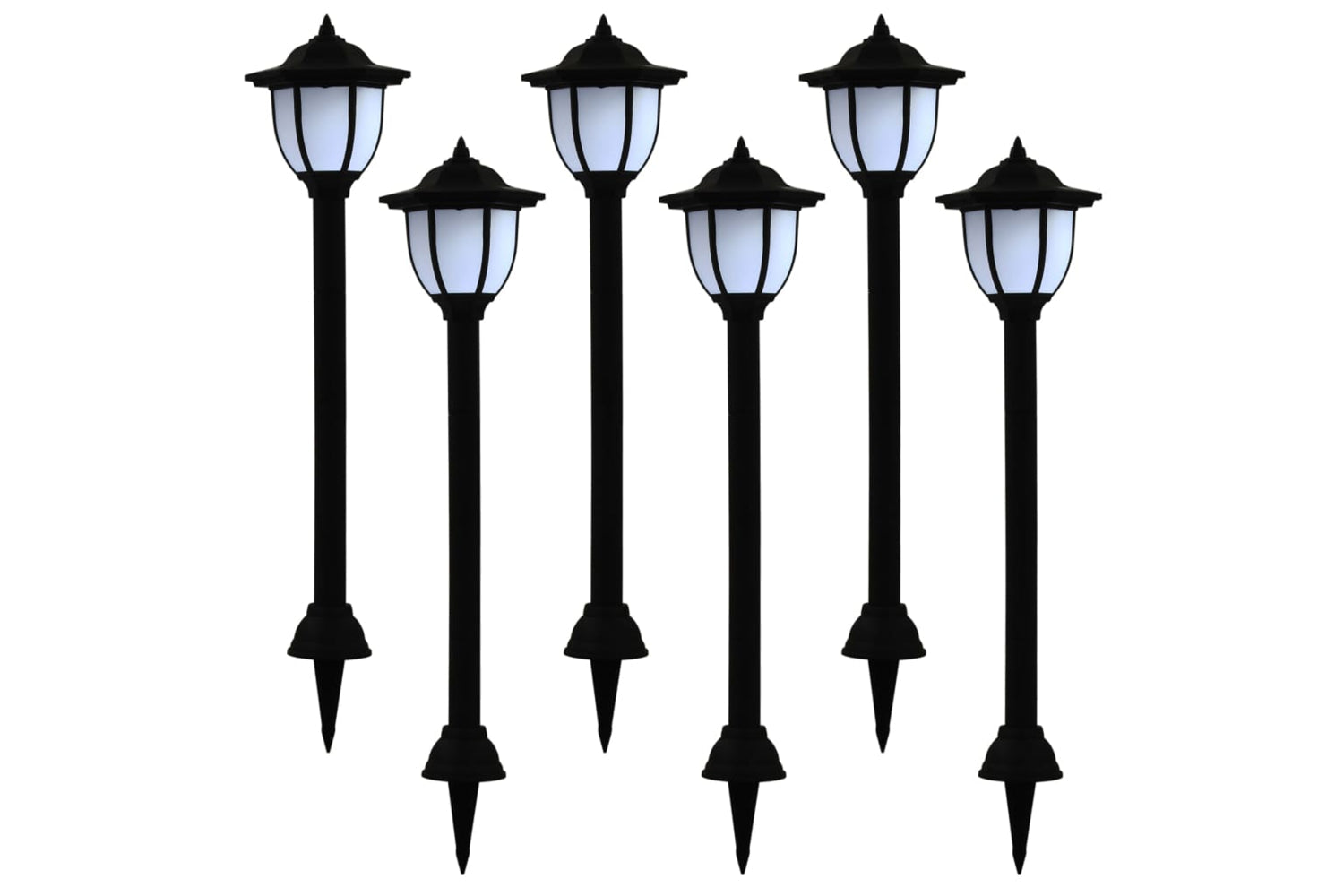 Vidaxl 277138 Outdoor Solar Lamps 6 Pcs Led Black