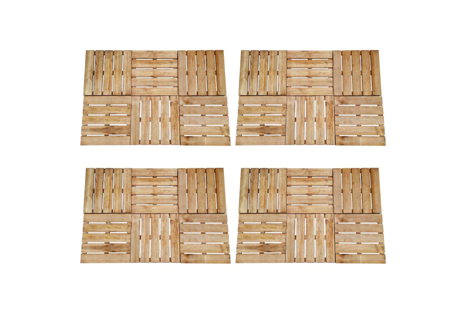 vidaXL 276436 24 Pcs Decking Tiles 50x50cm Wood Brown-2