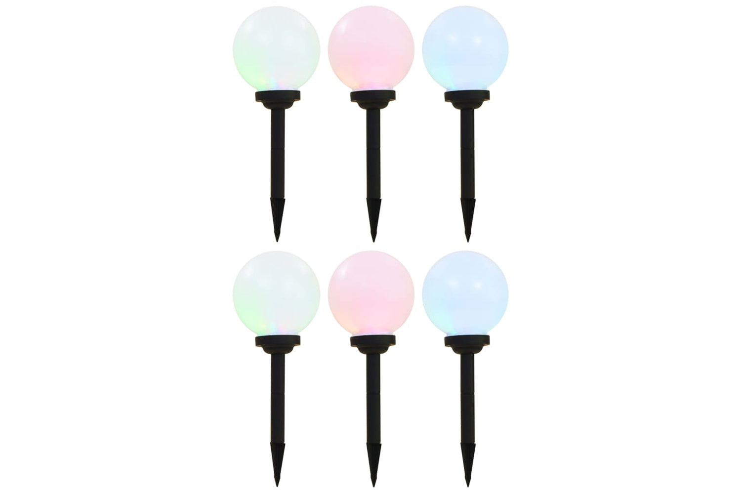vidaXL 277126 Outdoor Solar Lamps 6 Pcs Led Spherical 20cm Rgb