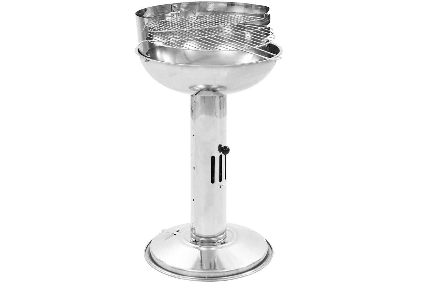 Vidaxl Pedestal Charcoal Bbq Grill Stainless Steel-2